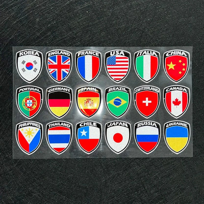 3D Reflective National Flag Sticker – Waterproof Motorcycle & Car Decal