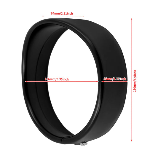 5.75" Headlight Trim Ring Bezel – Cruiser & Touring Visor Cover