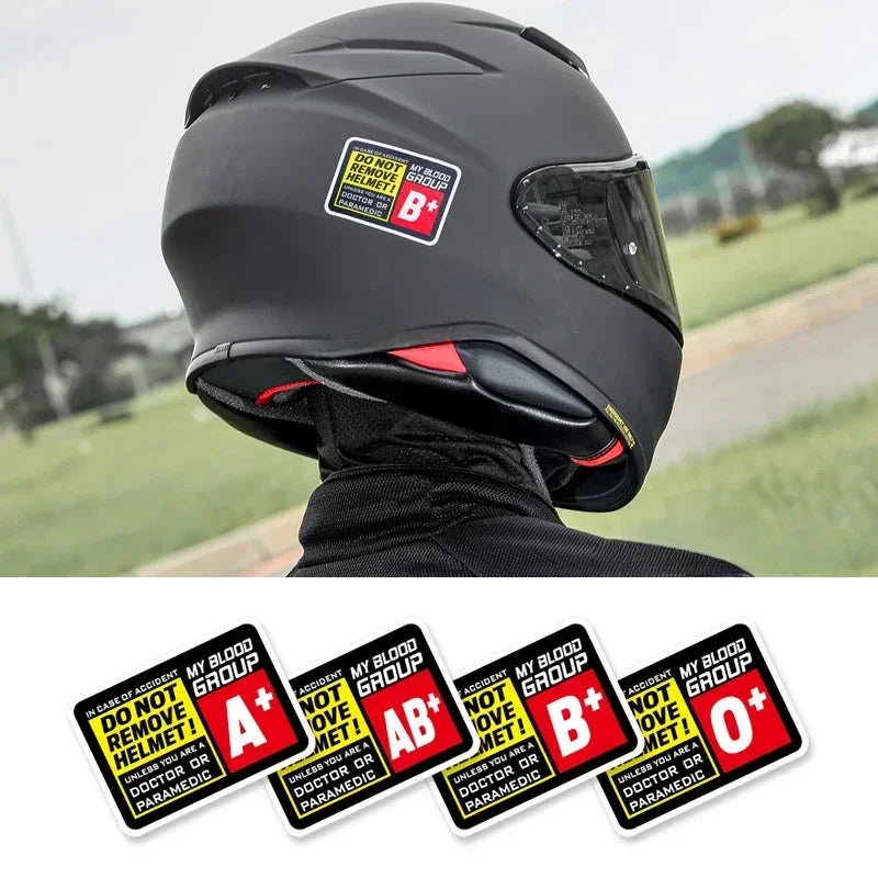 Blood Type Helmet Safety Sticker – Do Not Remove Helmet | 8 Blood Groups | 8×5.7cm