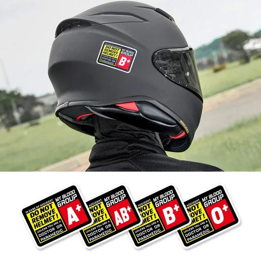 Blood Type Helmet Safety Sticker – Do Not Remove Helmet | 8 Blood Groups | 8×5.7cm