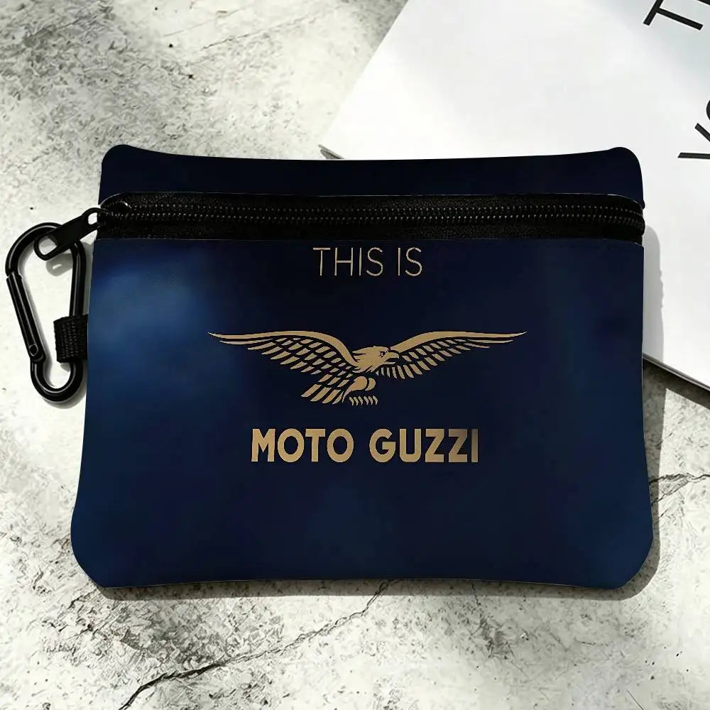 Motorcycle Logo Oxford Mini Coin Purse – Zipper Hanging Storage Pouch