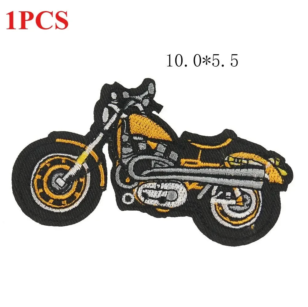 Motorcycle Punk Embroidered Patch – Cartoon Biker Clothing Accessory