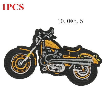 Motorcycle Punk Embroidered Patch – Cartoon Biker Clothing Accessory