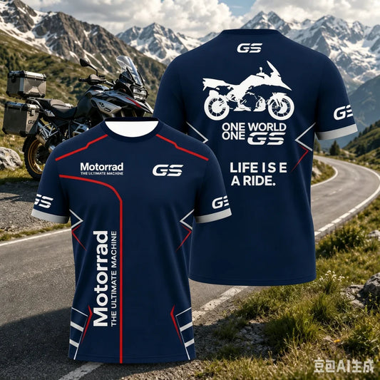 Men's Motorcycle Silhouette Graphic T-Shirt – Breathable Sportswear Tee