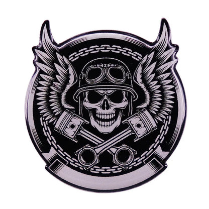 Vintage Motorcycle Club Brooch Pin — Heavy Metal Badge