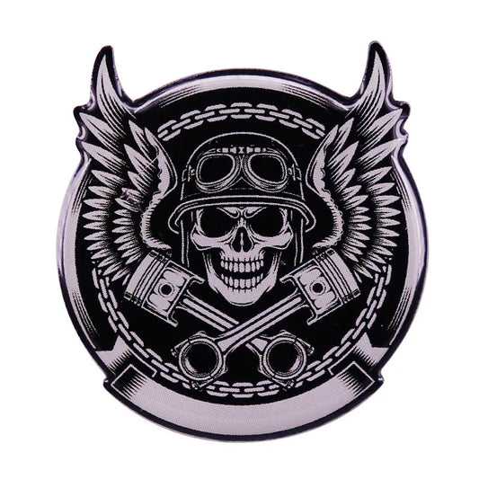 Vintage Motorcycle Club Brooch Pin — Heavy Metal Badge