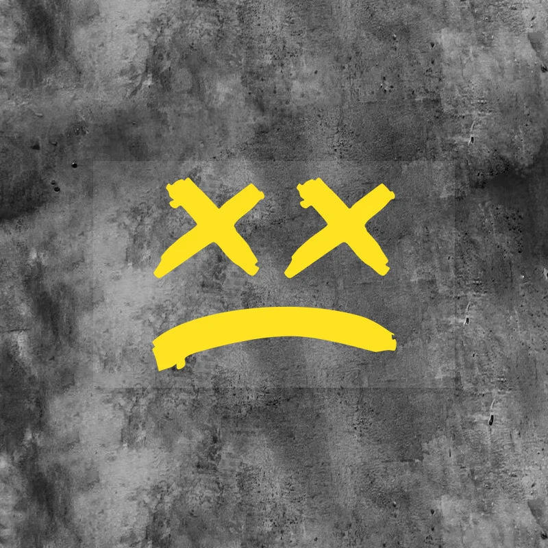 XX Eye Sad Face Motorcycle Helmet Sticker – Waterproof Vinyl Decal