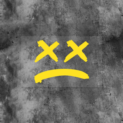 XX Eye Sad Face Motorcycle Helmet Sticker – Waterproof Vinyl Decal