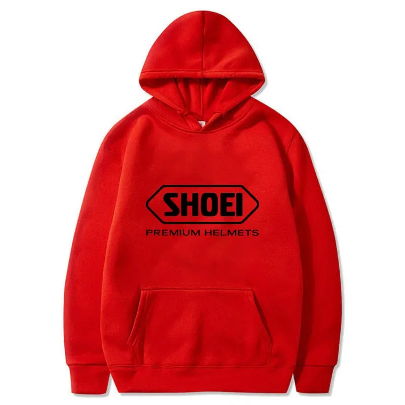 Helmet Print Motorcycle Hoodie – Long Sleeve Pullover for Riders