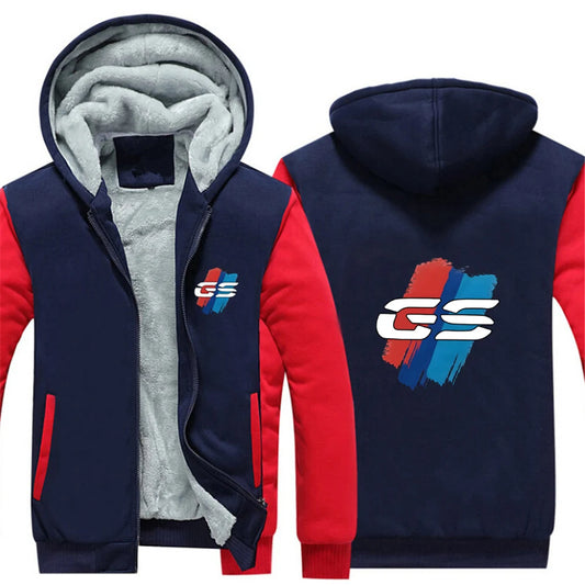 GS Adventure Fleece-Lined Zip Hoodie – Men's Patchwork Jacket