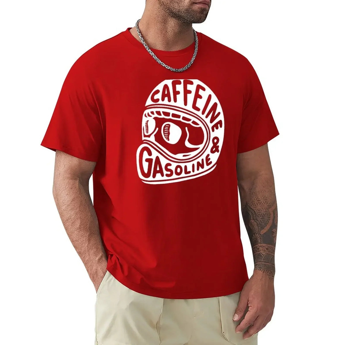 カフェイン＆ガソリン モトグラフィックTシャツ — 100%コットン | S–6XL | 11色