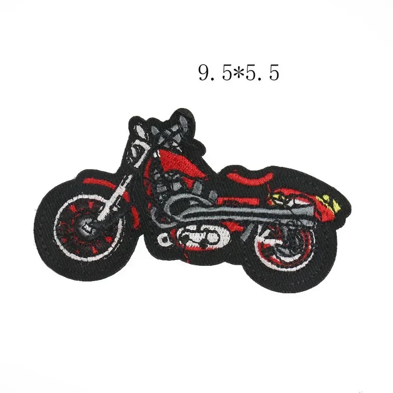Motorcycle Punk Embroidered Patch – Cartoon Biker Clothing Accessory