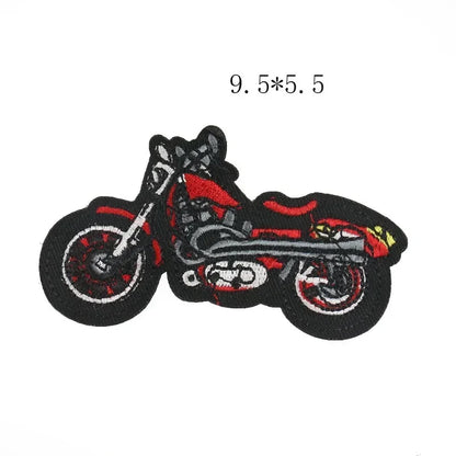 Motorcycle Punk Embroidered Patch – Cartoon Biker Clothing Accessory