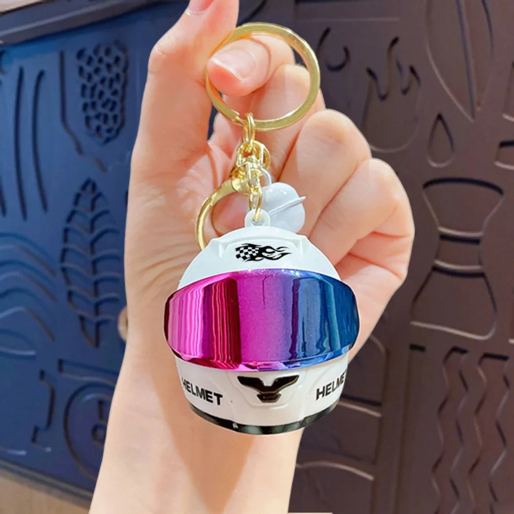 Light-Up Helmet Keychain – Mini Night Light Bag Charm for Riders