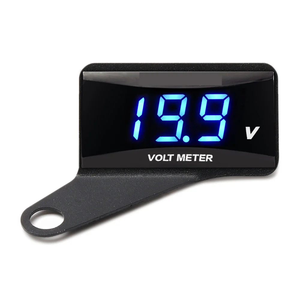 Mini LED Motorcycle Voltmeter with Bracket – DC 12V–100V Digital Display
