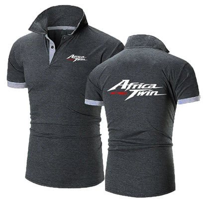 Men's Motorcycle Graphic Short Sleeve Polo Shirt