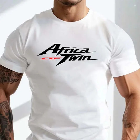 Men's Quick-Dry Motorcycle Print T-Shirt – Black & White