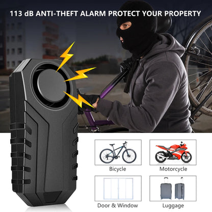 USB Rechargeable Wireless Motorcycle Vibration Alarm – Remote Control Anti-Theft