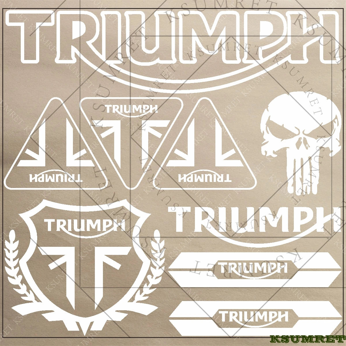 Motorcycle Decal Sticker Set – Reflective PVC Tank & Helmet Stickers