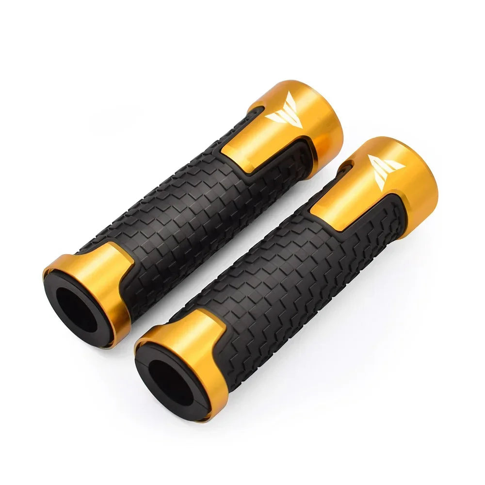 CNC Motorcycle Handlebar Grips 7/8" 22mm | Rubber Gel Aluminum
