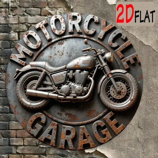 Vintage Retro Motorcycle Metal Wall Sign – 20cm Aluminum Plaque