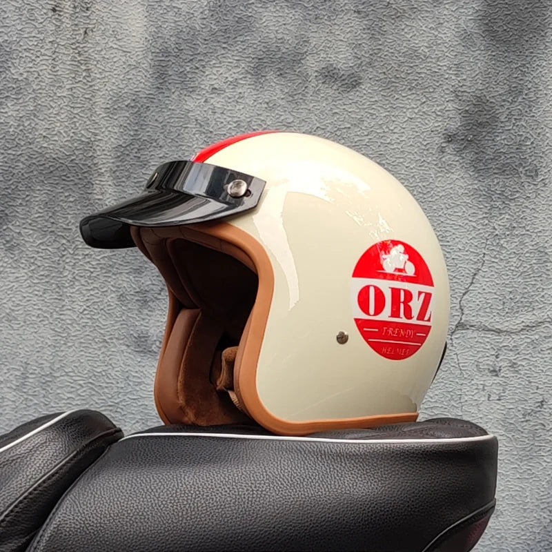 Retro 3/4 Open Face Motorcycle Helmet – DOT Certified | Unisex