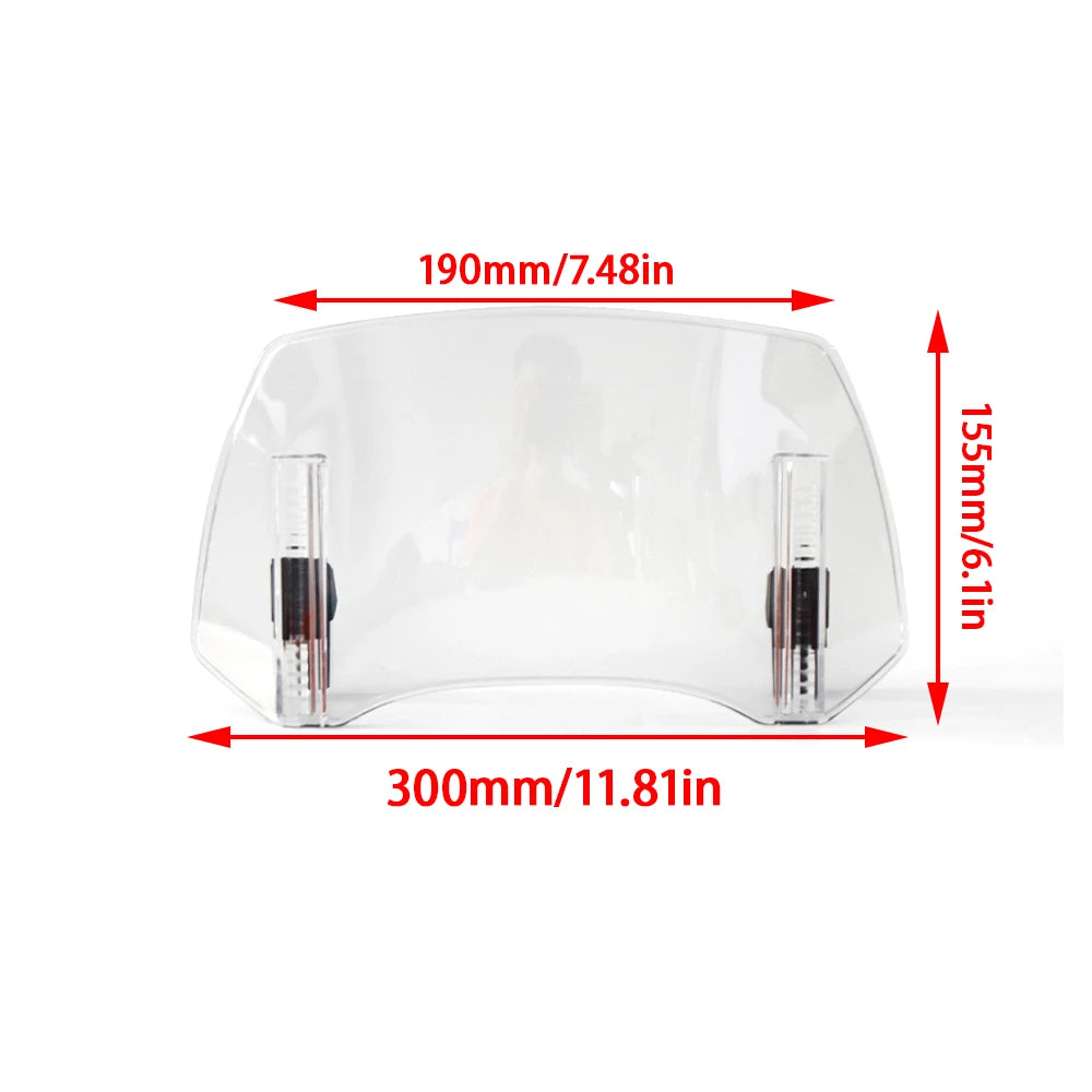 Extensión universal de parabrisas para motocicleta – Deflector ajustable de montaje con abrazadera