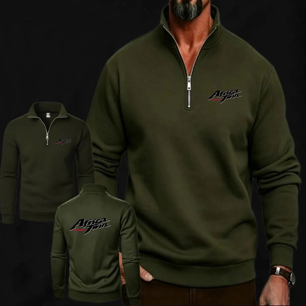 Men's Fleece Stand Collar Pullover Sweatshirt