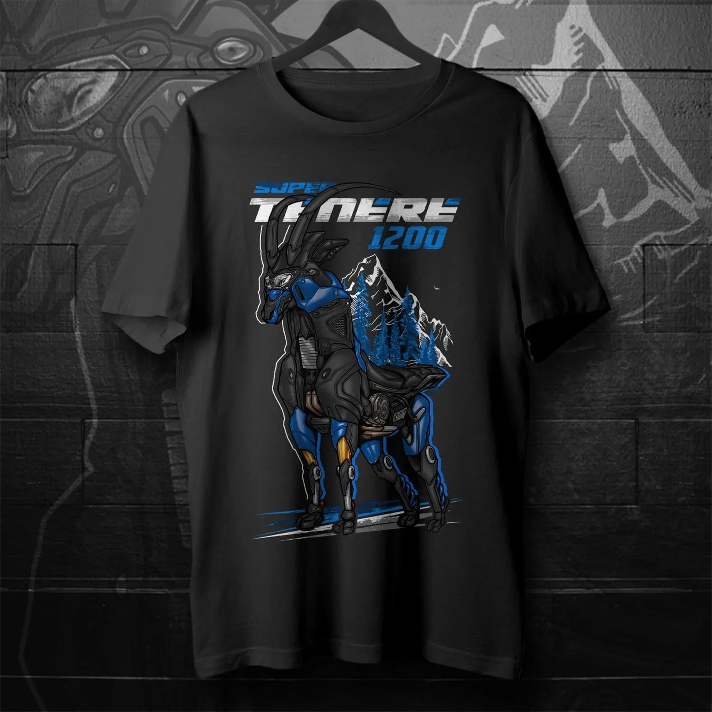 Adventure Motorcycle Graphic T-Shirt – Cyberpunk Antelope Moto Tee