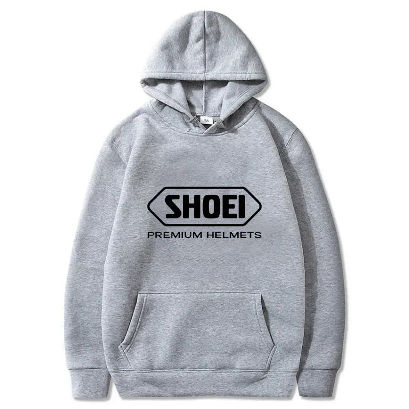 Helmet Print Motorcycle Hoodie – Long Sleeve Pullover for Riders