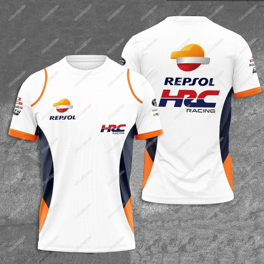 MotoGP Racing Team T-Shirt – Quick-Dry Sublimation Tee | White