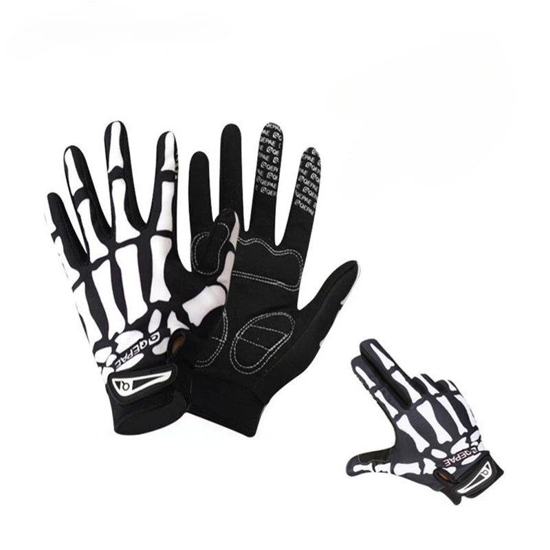 Skull Ghost Full-Finger Motorcycle Riding Gloves