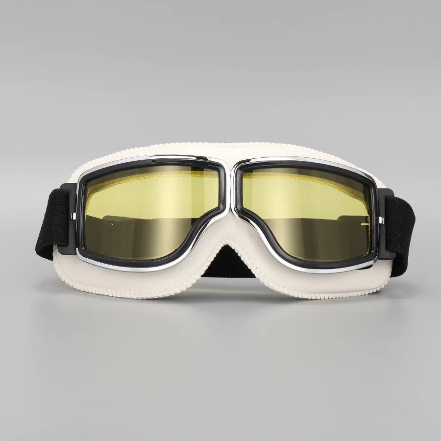 Retro Leather Motorcycle Goggles – Vintage Windproof Riding Glasses