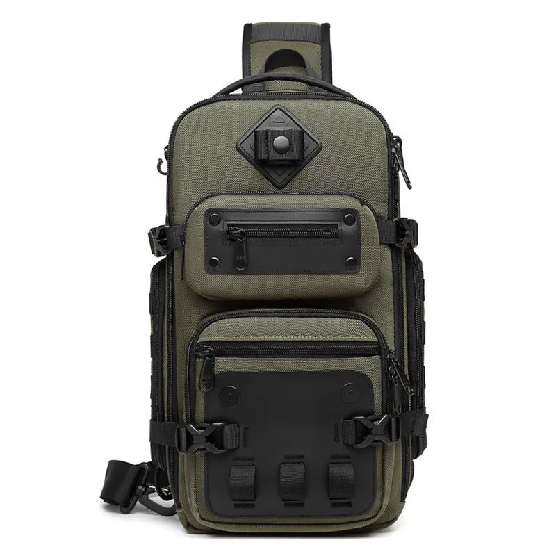 Borsa tattica a tracolla e da petto — Impermeabile, ricarica USB, 5 colori