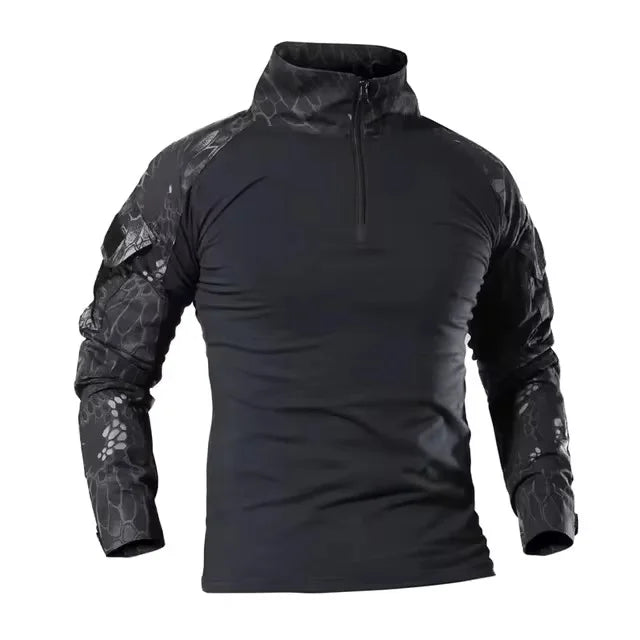 Men's Tactical Long Sleeve Hiking Shirt – Breathable Outdoor Camouflage Top