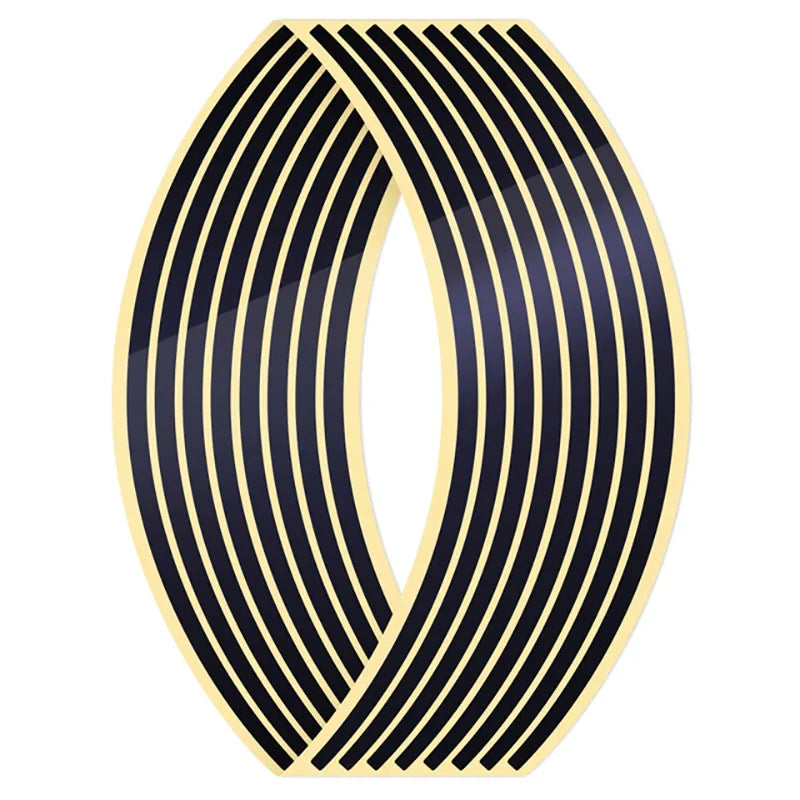 Reflective Motorcycle Wheel Rim Stripe Stickers – 16 Pcs