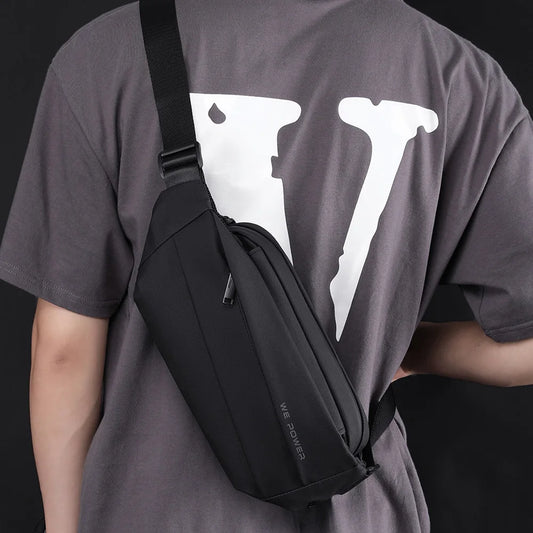 Waterproof Nylon Sling Bag – Crossbody Chest Pack for Travel & Sport