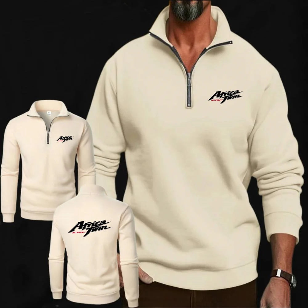 Men's Fleece Stand Collar Pullover Sweatshirt