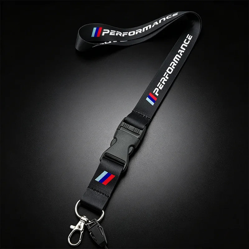 Motorsport Performance Nylon Lanyard Keychain – Emblem Print