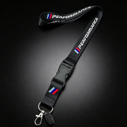Motorsport Performance Nylon Lanyard Keychain – Emblem Print