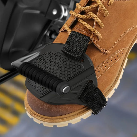 Rubber Gear Shift Pad – Anti-Slip Motorcycle Shoe Protector with Dual Velcro Straps