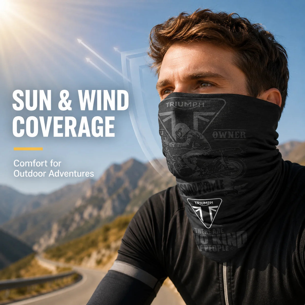 UV & Wind Protection Motorcycle Neck Gaiter – Breathable Stretch Tube Scarf