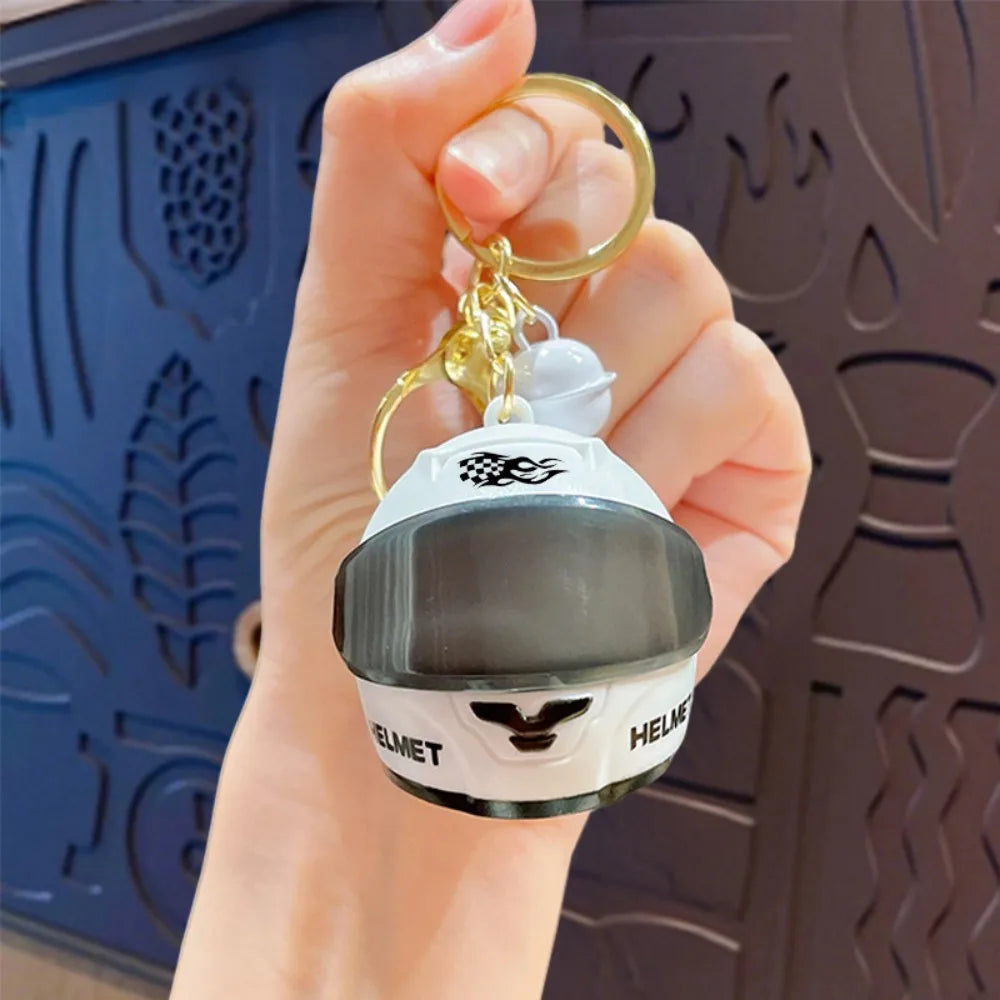 Light-Up Helmet Keychain – Mini Night Light Bag Charm for Riders