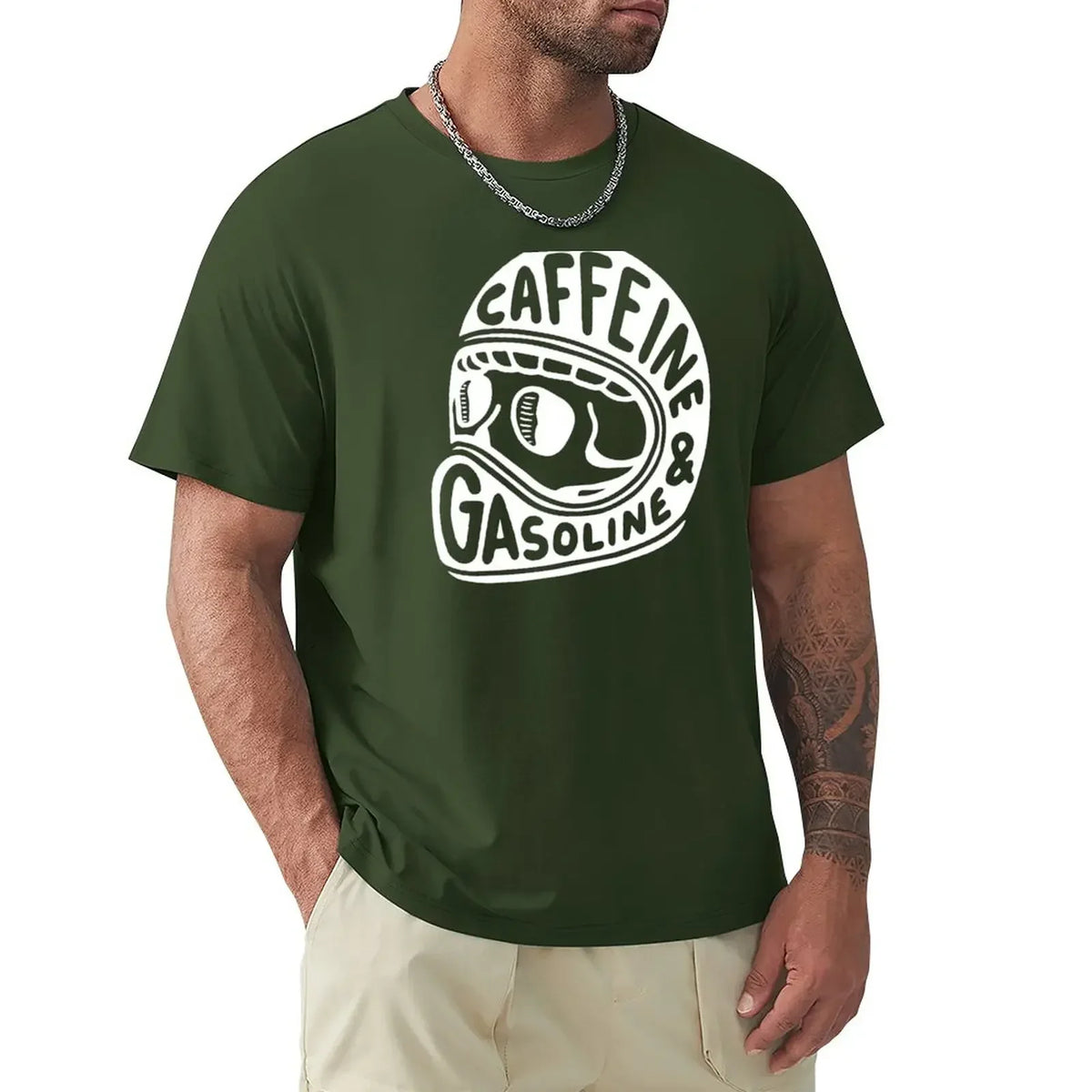 カフェイン＆ガソリン モトグラフィックTシャツ — 100%コットン | S–6XL | 11色