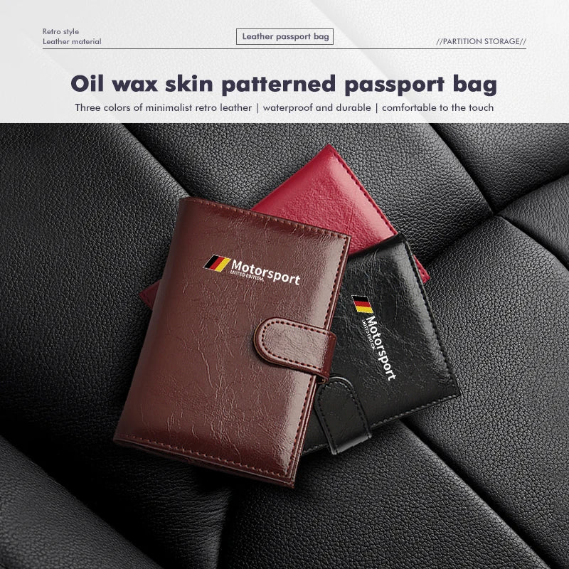 RFID Leather Passport Bag – Travel Wallet Card & Ticket Holder