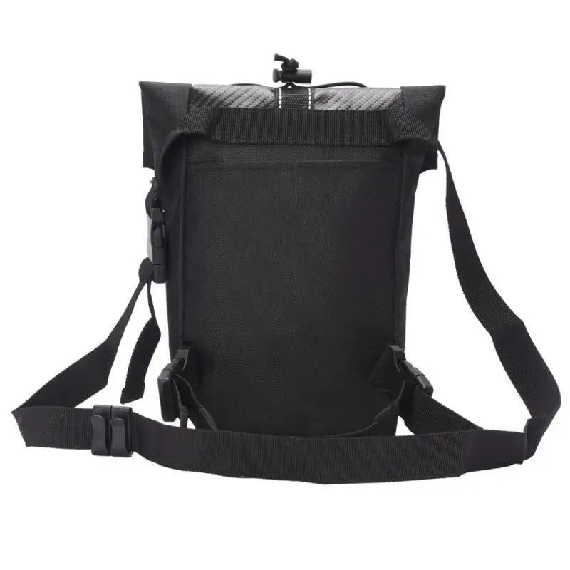 Motorcycle Waterproof Leg Bag – Carbon Fiber PU Leather Waist & Shoulder Carry