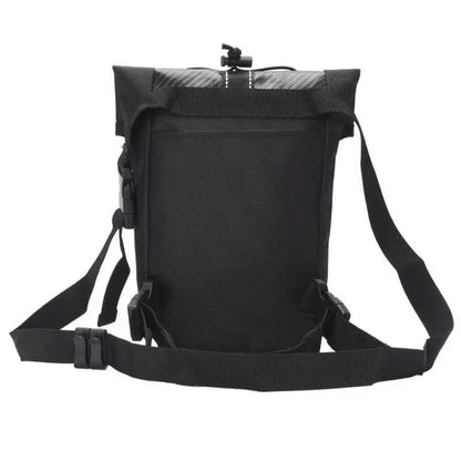 Motorcycle Waterproof Leg Bag – Carbon Fiber PU Leather Waist & Shoulder Carry