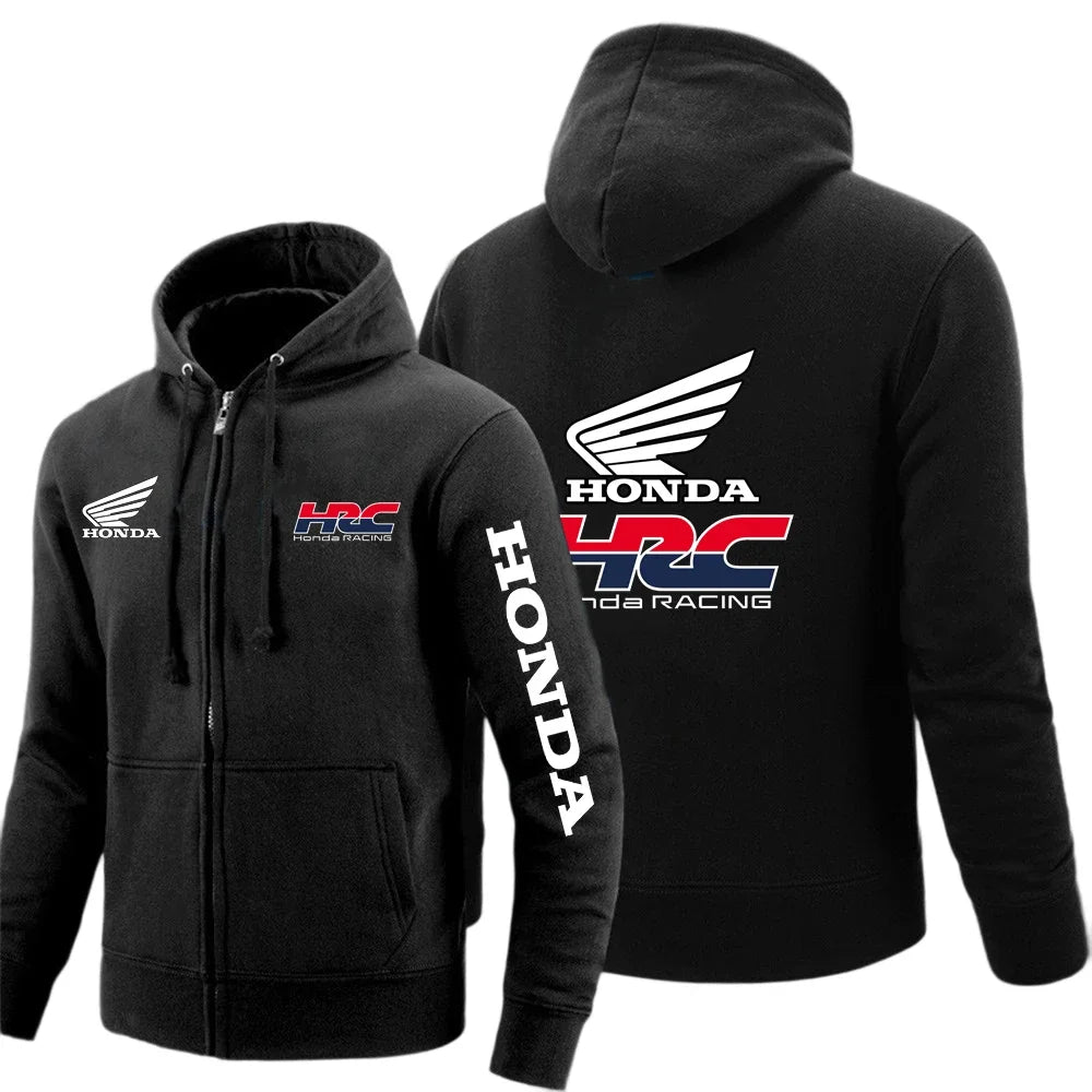 Honda Racing HRC Zip-Up Hoodie – Slim Fit Cotton Sweatshirt