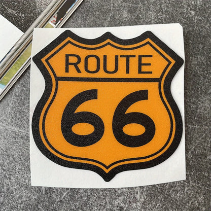 Route 66 Frosted Motorcycle Sticker – Waterproof UV-Resistant Decal