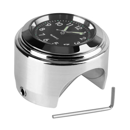 Universal Motorcycle Handlebar Clock – Waterproof Luminous Watch for 22–25mm Bars